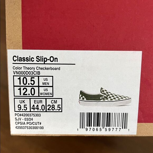 Vans classic Slip-On  color thoery checkboard men size 10.5 - Picture 5 of 5